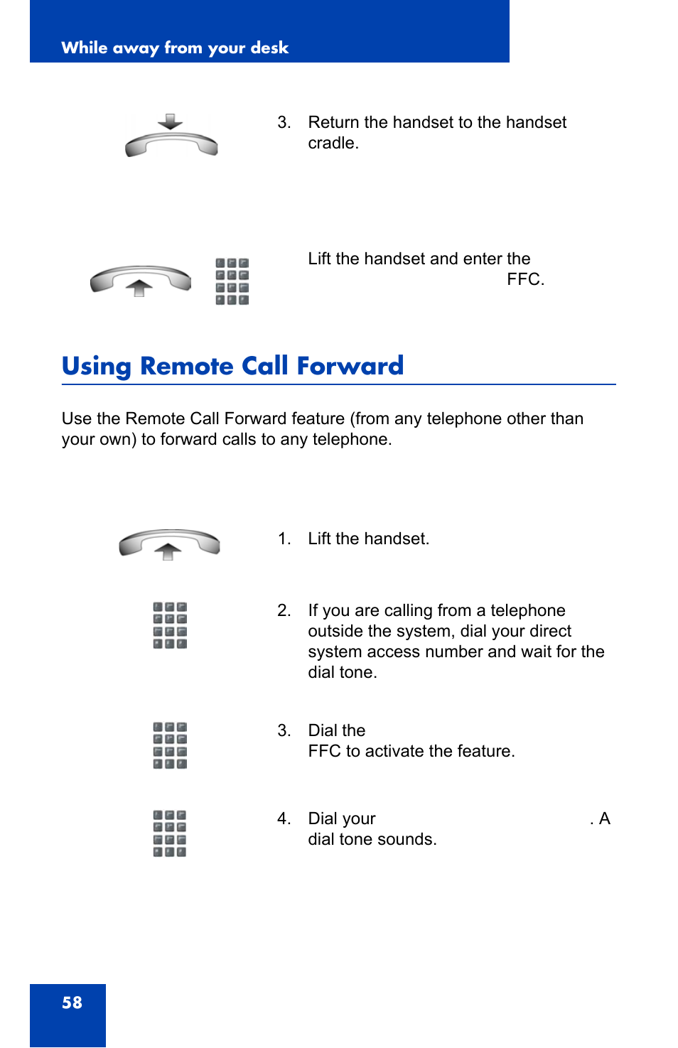 Using remote call forward | Nortel Networks NN43110-101 User Manual | Page 58 / 114