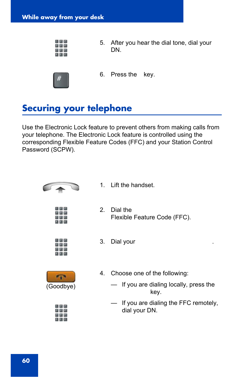 Securing your telephone | Nortel Networks NN43110-101 User Manual | Page 60 / 114