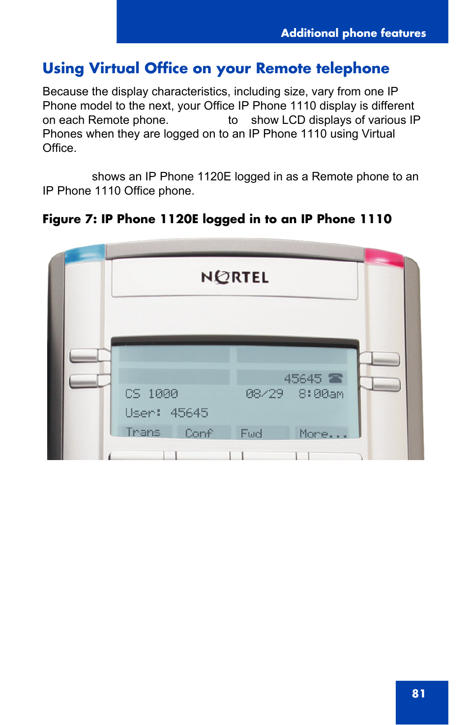 Using virtual office on your remote telephone | Nortel Networks NN43110-101 User Manual | Page 81 / 114