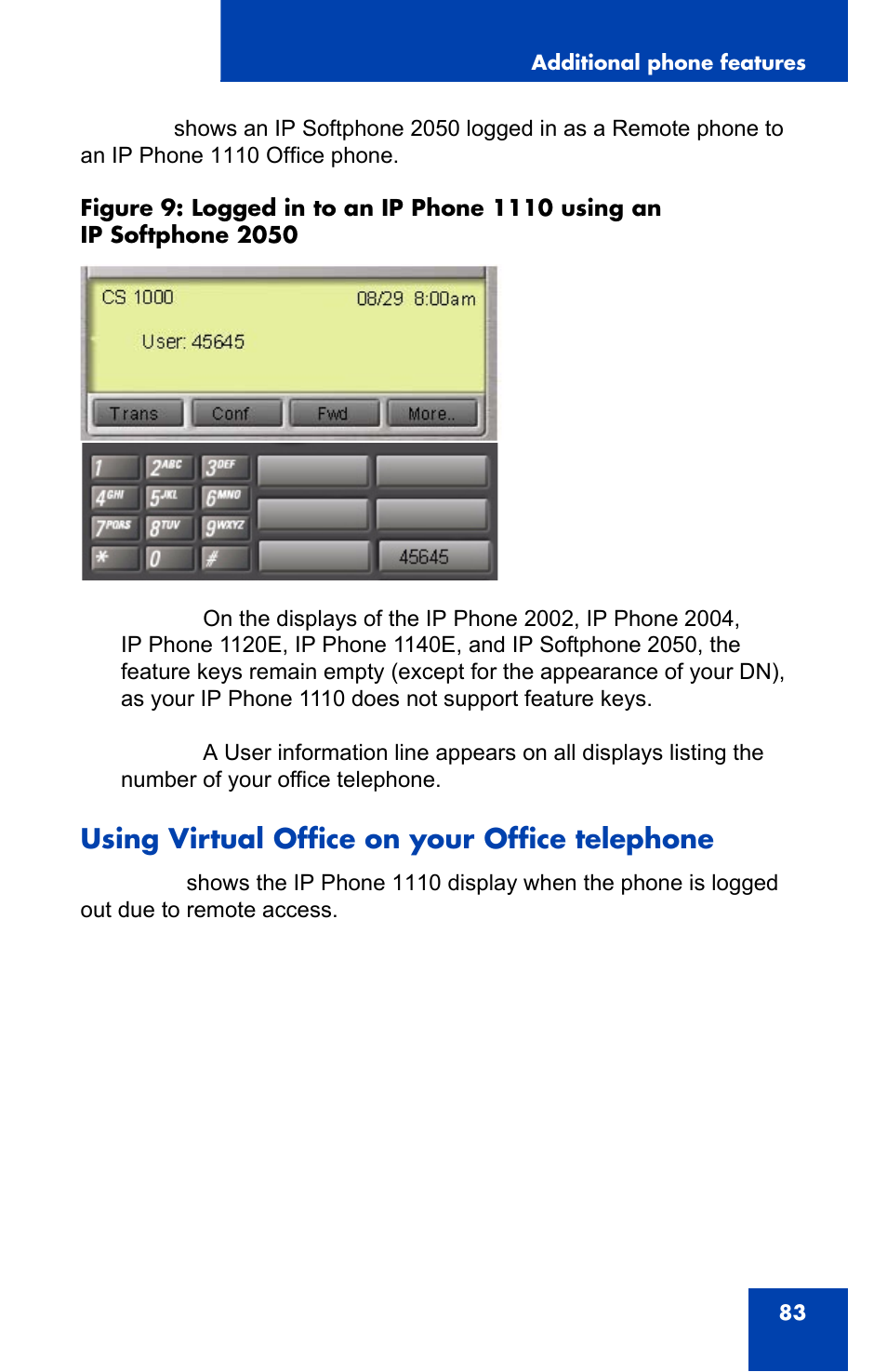 Using virtual office on your office telephone | Nortel Networks NN43110-101 User Manual | Page 83 / 114