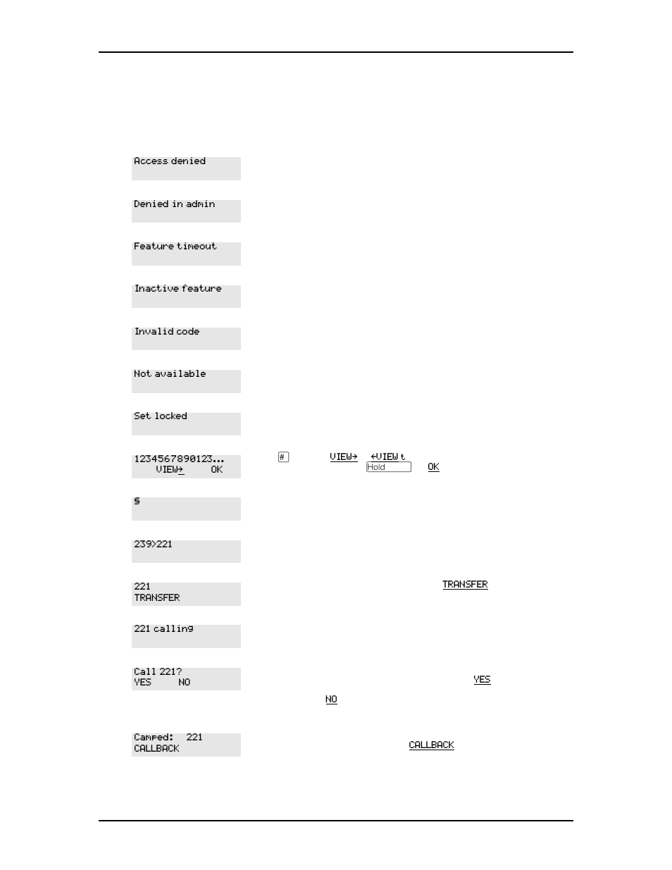Common feature displays, Chapter 19, Common feature displays 125 | Nortel Networks M7410 User Manual | Page 126 / 148