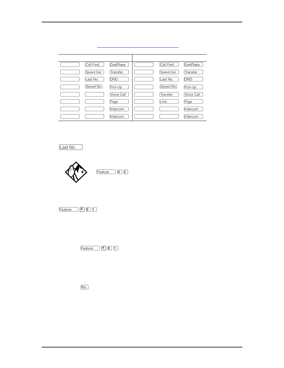 M7324 telephone button defaults, M7100 telephone button defaults, Moving line buttons | Moving line buttons 79 | Nortel Networks M7410 User Manual | Page 80 / 148