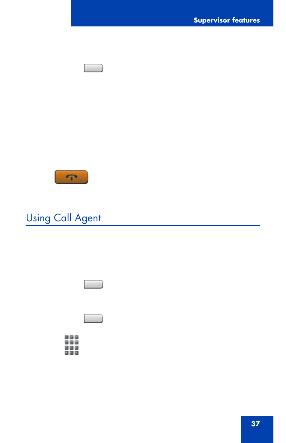 Using call agent | Nortel Networks 1165E User Manual | Page 37 / 56