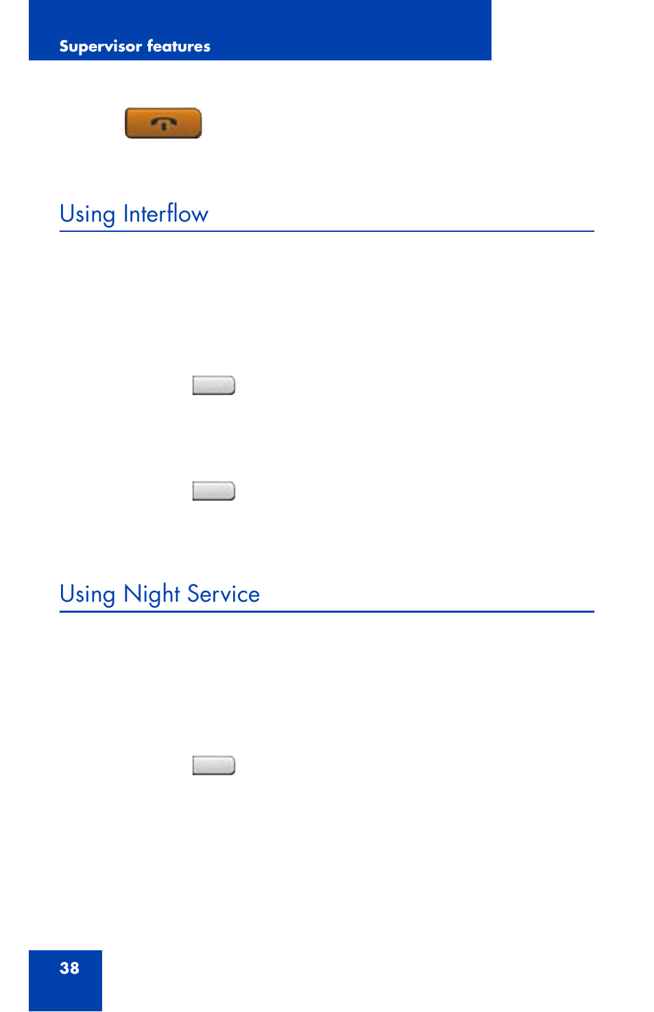 Using interflow, Using night service | Nortel Networks 1165E User Manual | Page 38 / 56