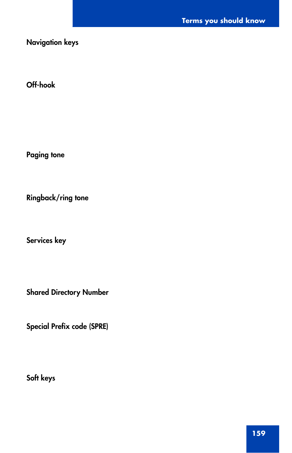 Nortel Networks Nortel IP Phone 1230 User Manual | Page 159 / 166