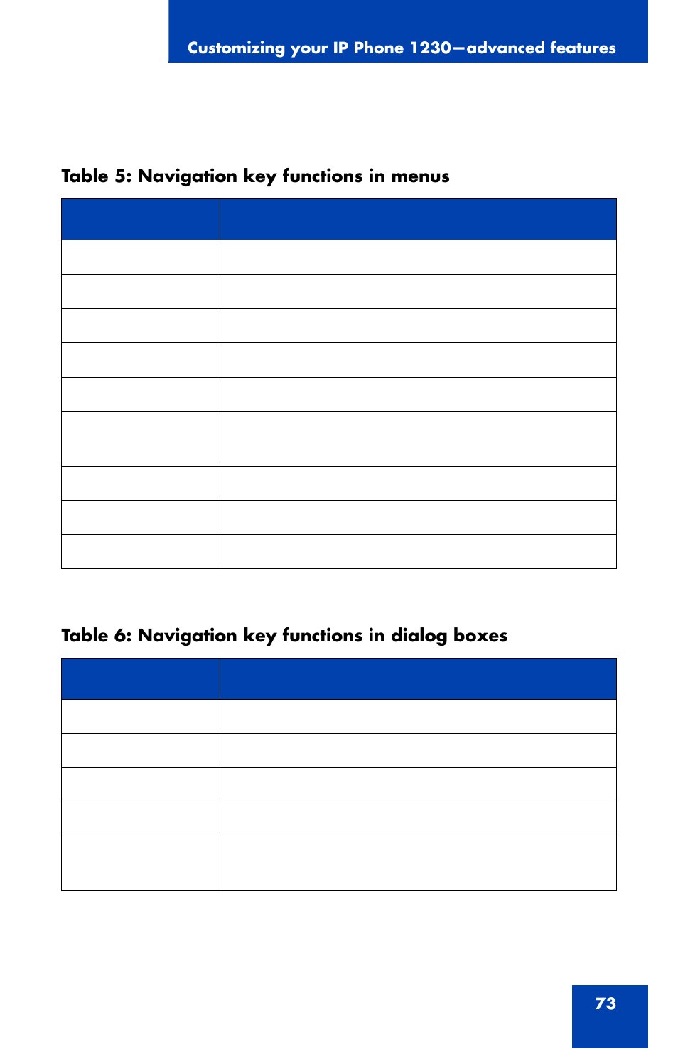Nortel Networks Nortel IP Phone 1230 User Manual | Page 73 / 166