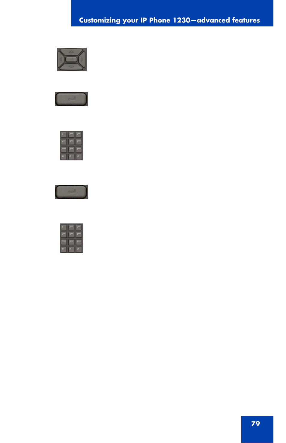 Nortel Networks Nortel IP Phone 1230 User Manual | Page 79 / 166