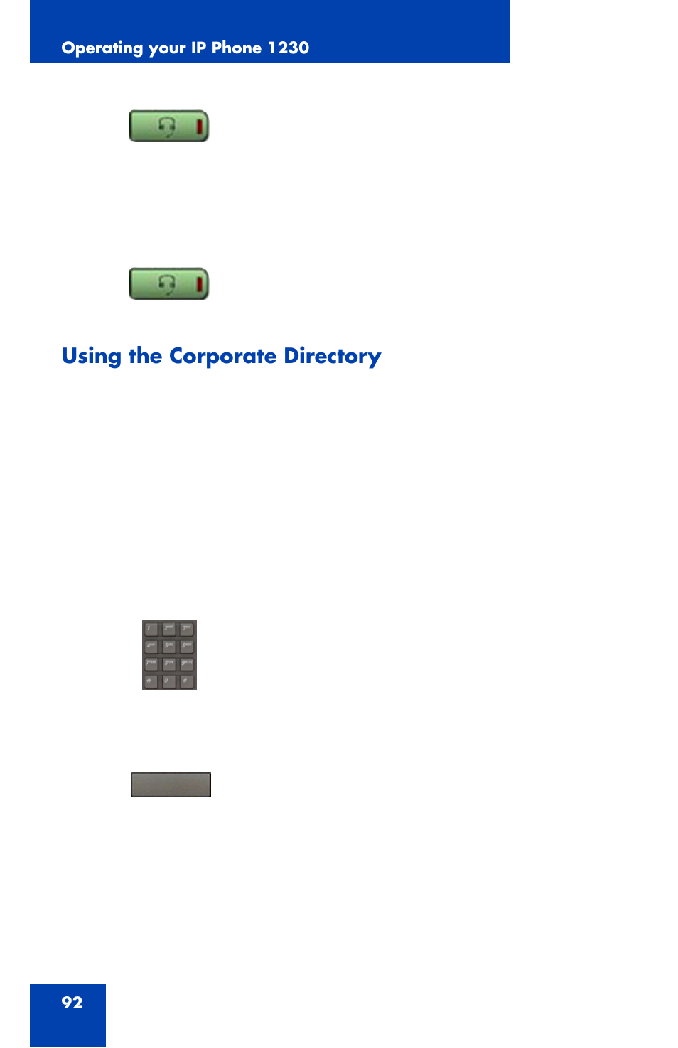 Using the corporate directory | Nortel Networks Nortel IP Phone 1230 User Manual | Page 92 / 166