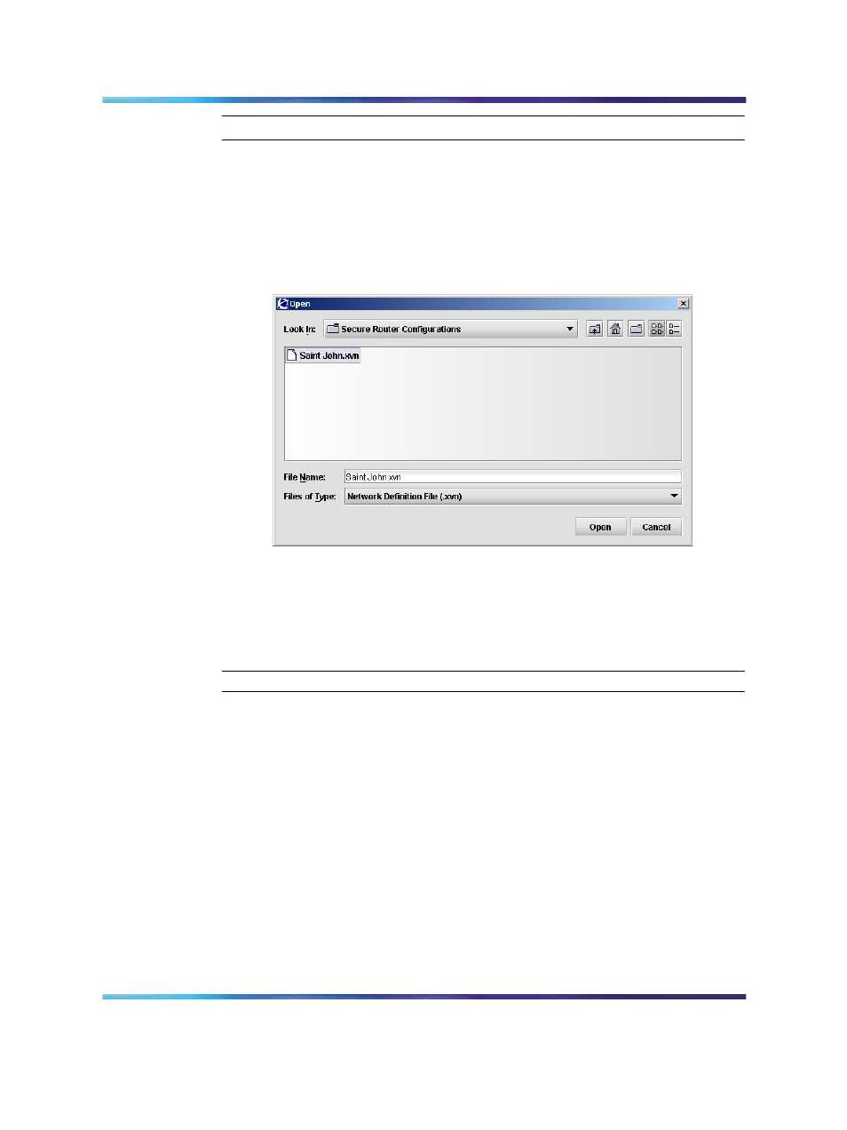 Changing information within the srem, Figure 24 open dialog box, Figure 24 | Open dialog box | Nortel Networks NN47230-301 User Manual | Page 48 / 60