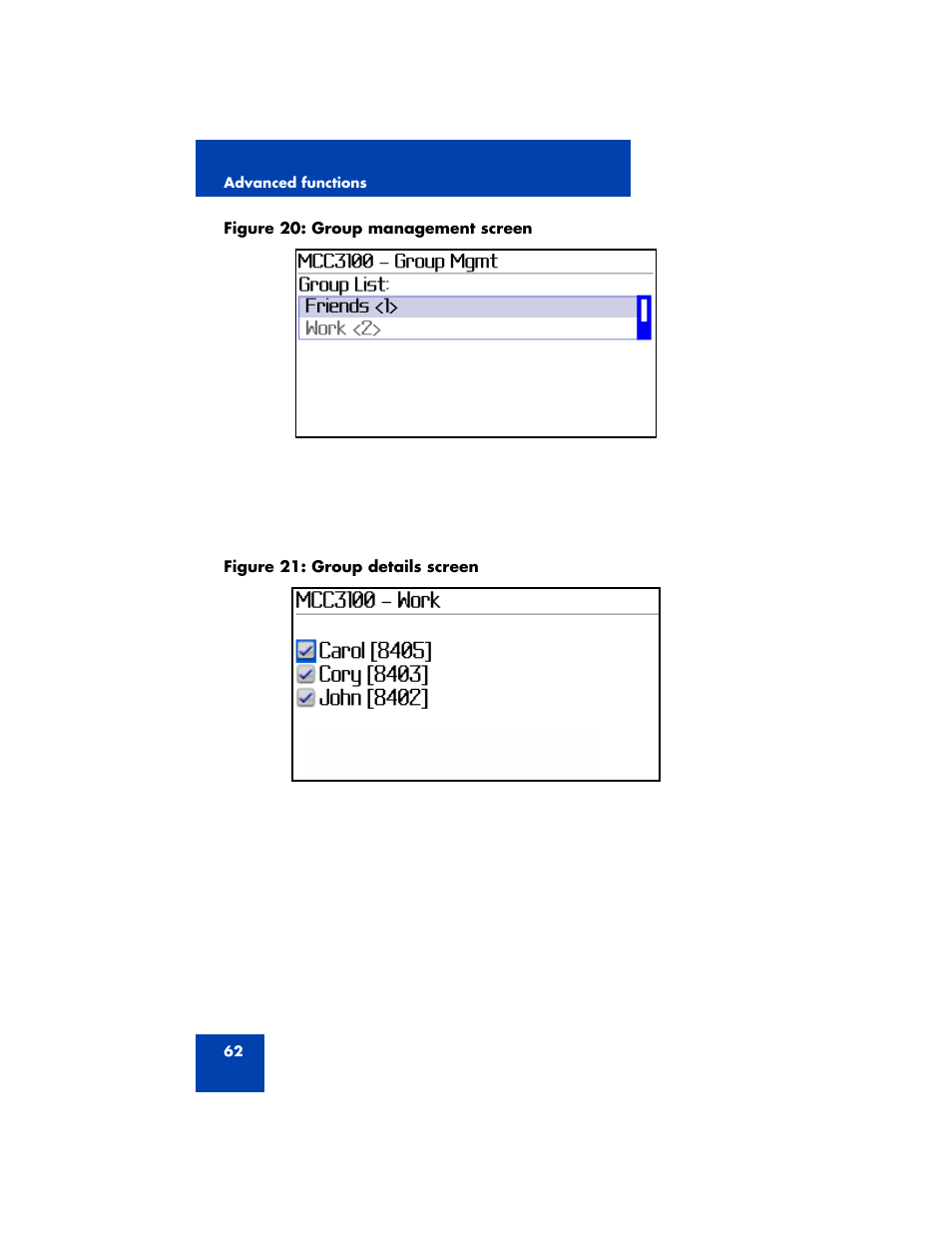 Group management | Nortel Networks MCC 3100 User Manual | Page 62 / 78