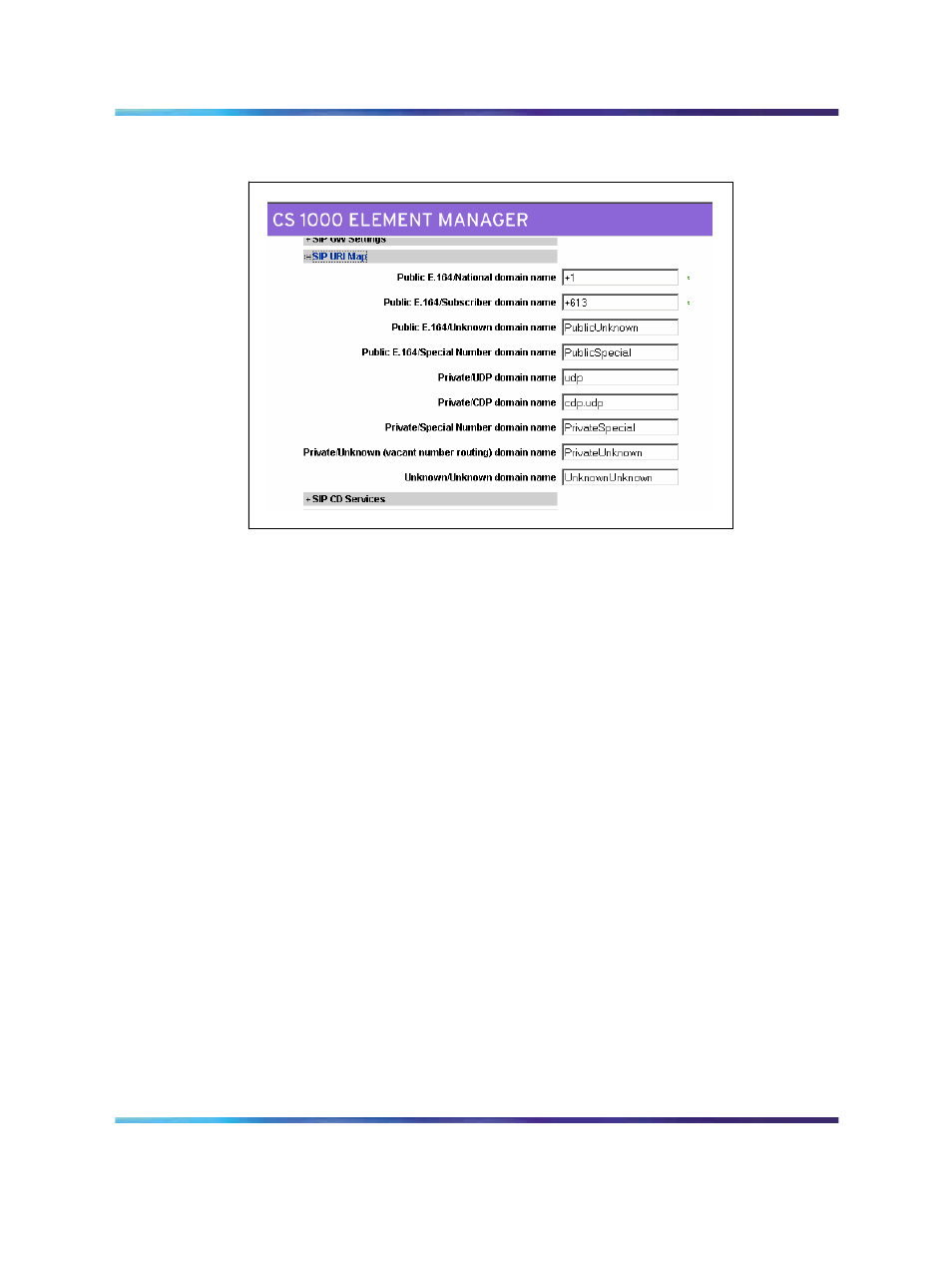 Configuring cdr, Figure 71 sip uri map, Calls (sip cti) | Nortel Networks NN43001-121 User Manual | Page 190 / 304