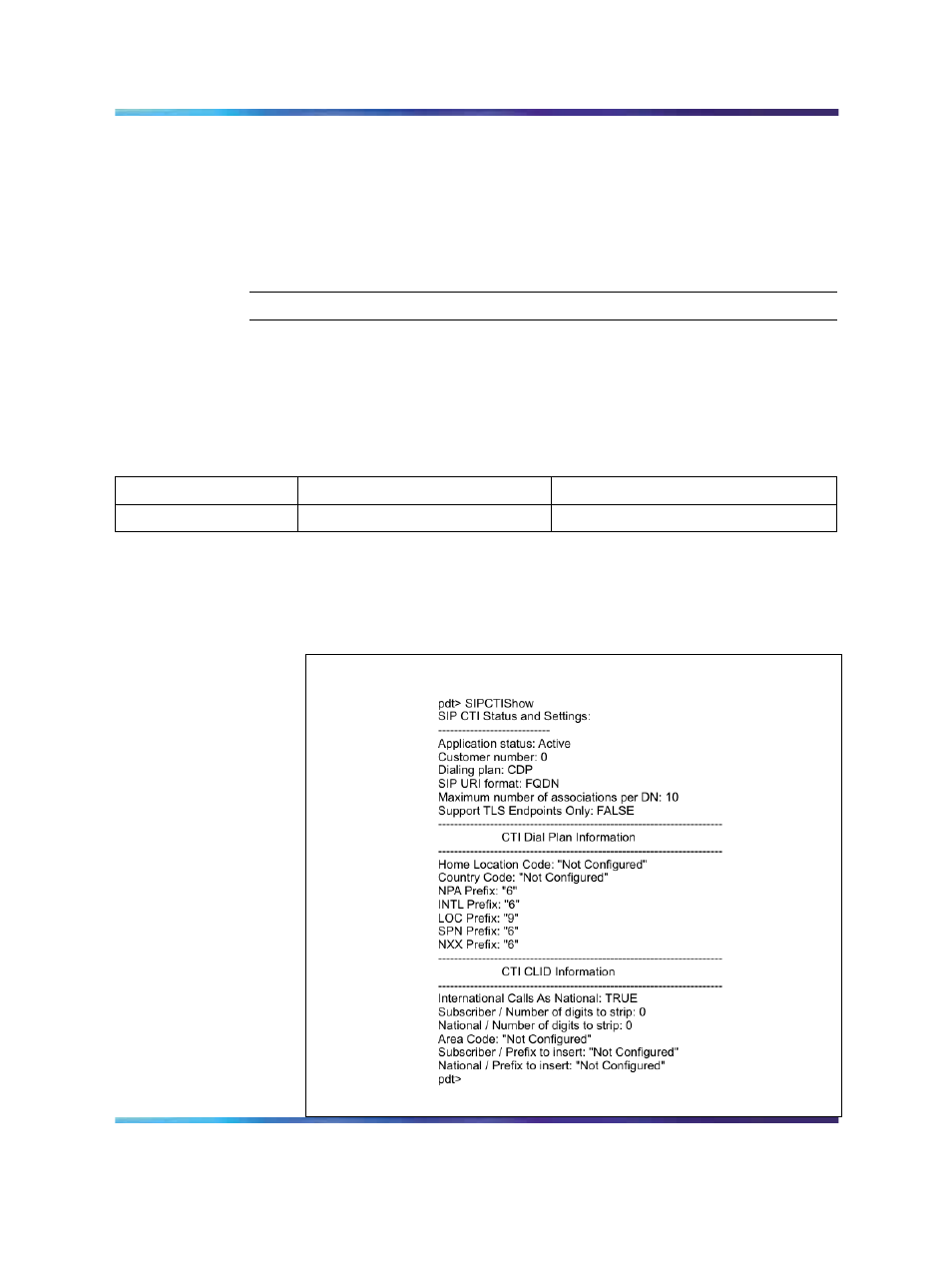 Figure 86 screen output example for sip cti status, Table 40 check the sip cti status, Procedure | Reconfigure sip cti service | Nortel Networks NN43001-121 User Manual | Page 219 / 304