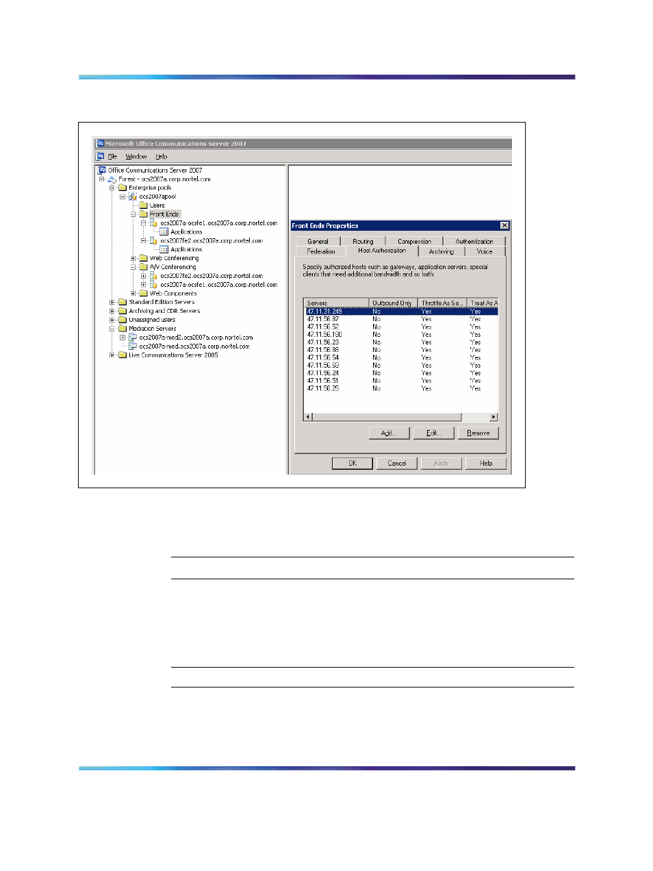 Active directory user configuration, Figure 111 host authorization, Procedure | Checking the settings of active directory user, Configuration | Nortel Networks NN43001-121 User Manual | Page 269 / 304