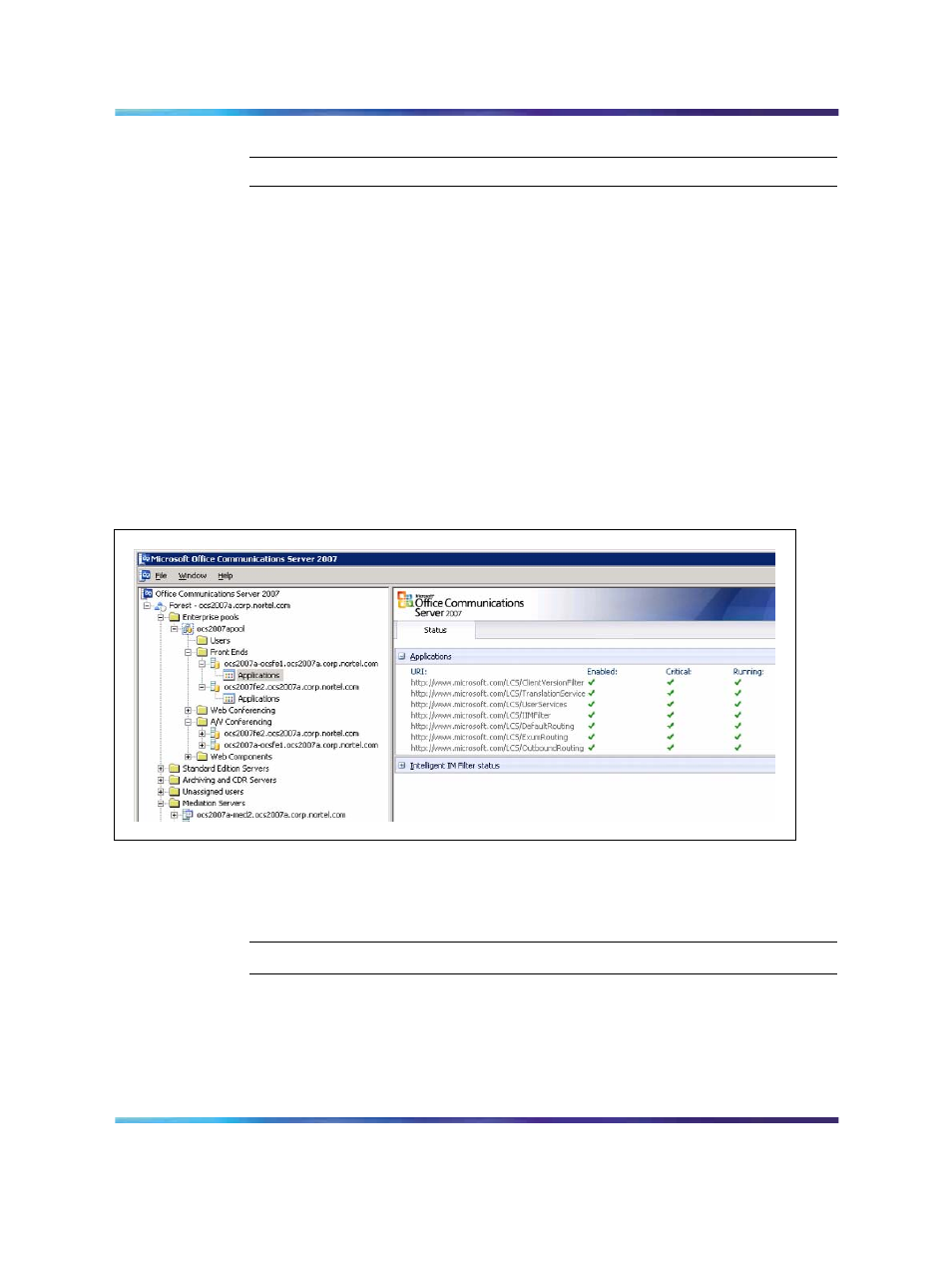 Figure 115 mcm application, Procedure, Checking the mcm installation and configuration | Nortel Networks NN43001-121 User Manual | Page 273 / 304