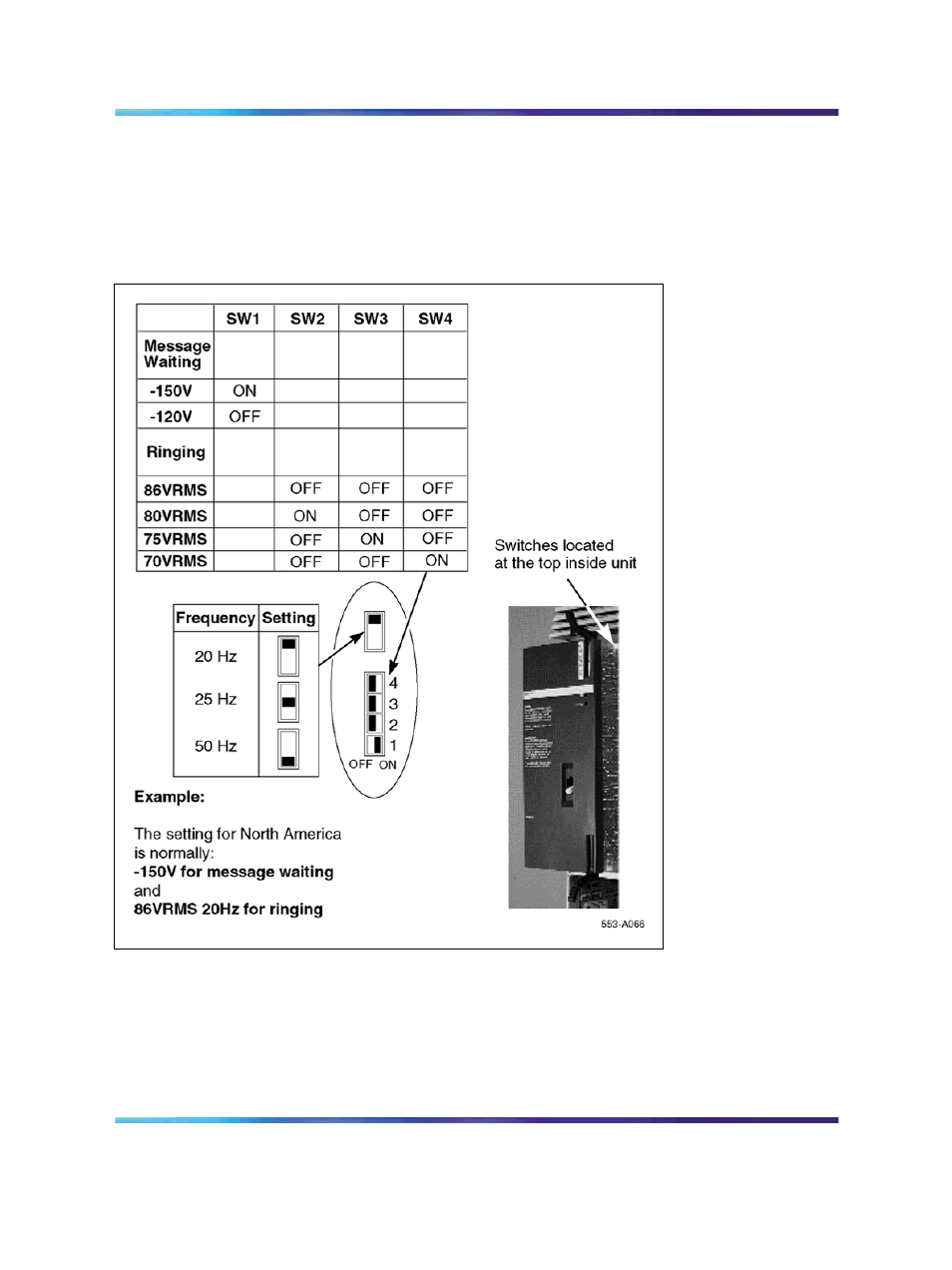 Switch settings, Ac power supply installation ac power requirements | Nortel Networks 1000M User Manual | Page 139 / 474
