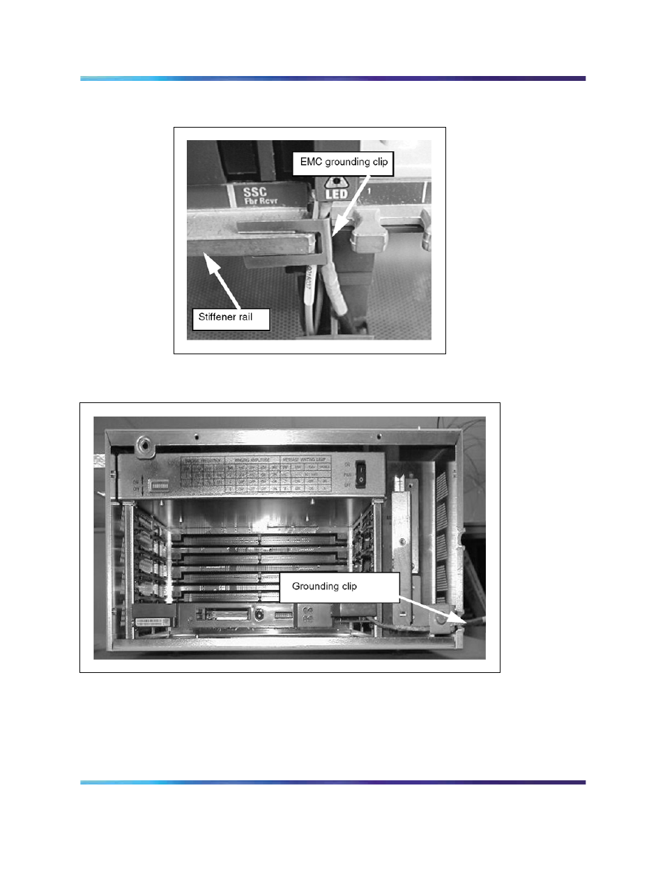 Figure 27 emc grounding clip for the cabinet, Figure 28 emc grounding clip for the chassis, Figure 27 "emc grounding clip for the cabinet | Figure 28 | Nortel Networks 1000M User Manual | Page 85 / 474