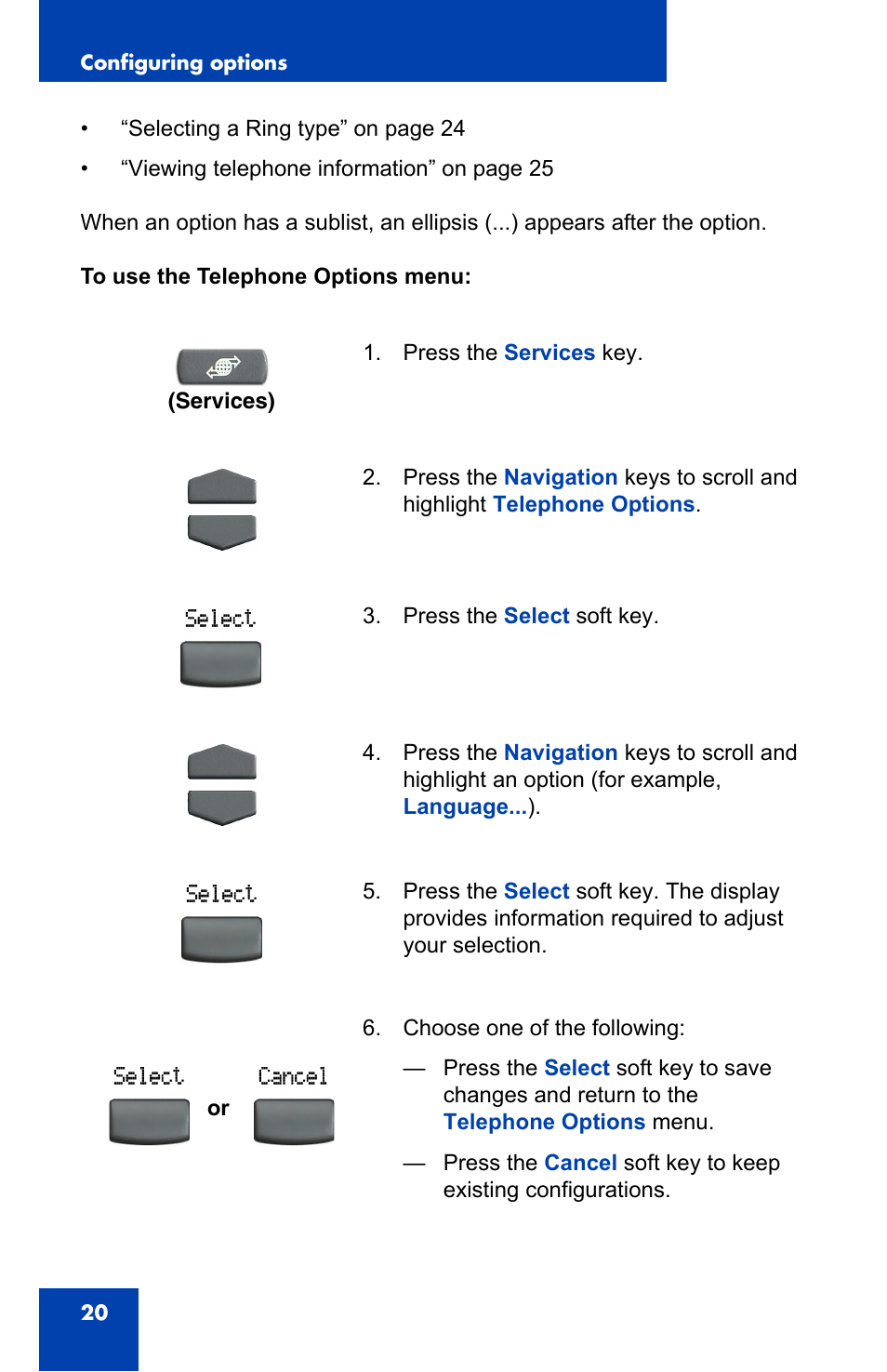 Nortel Networks IP Phone 2001 User Manual | Page 20 / 88