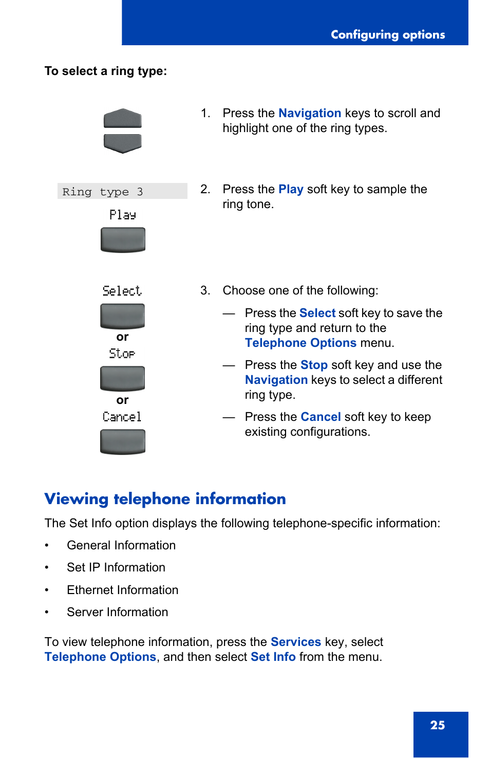 Viewing telephone information | Nortel Networks IP Phone 2001 User Manual | Page 25 / 88