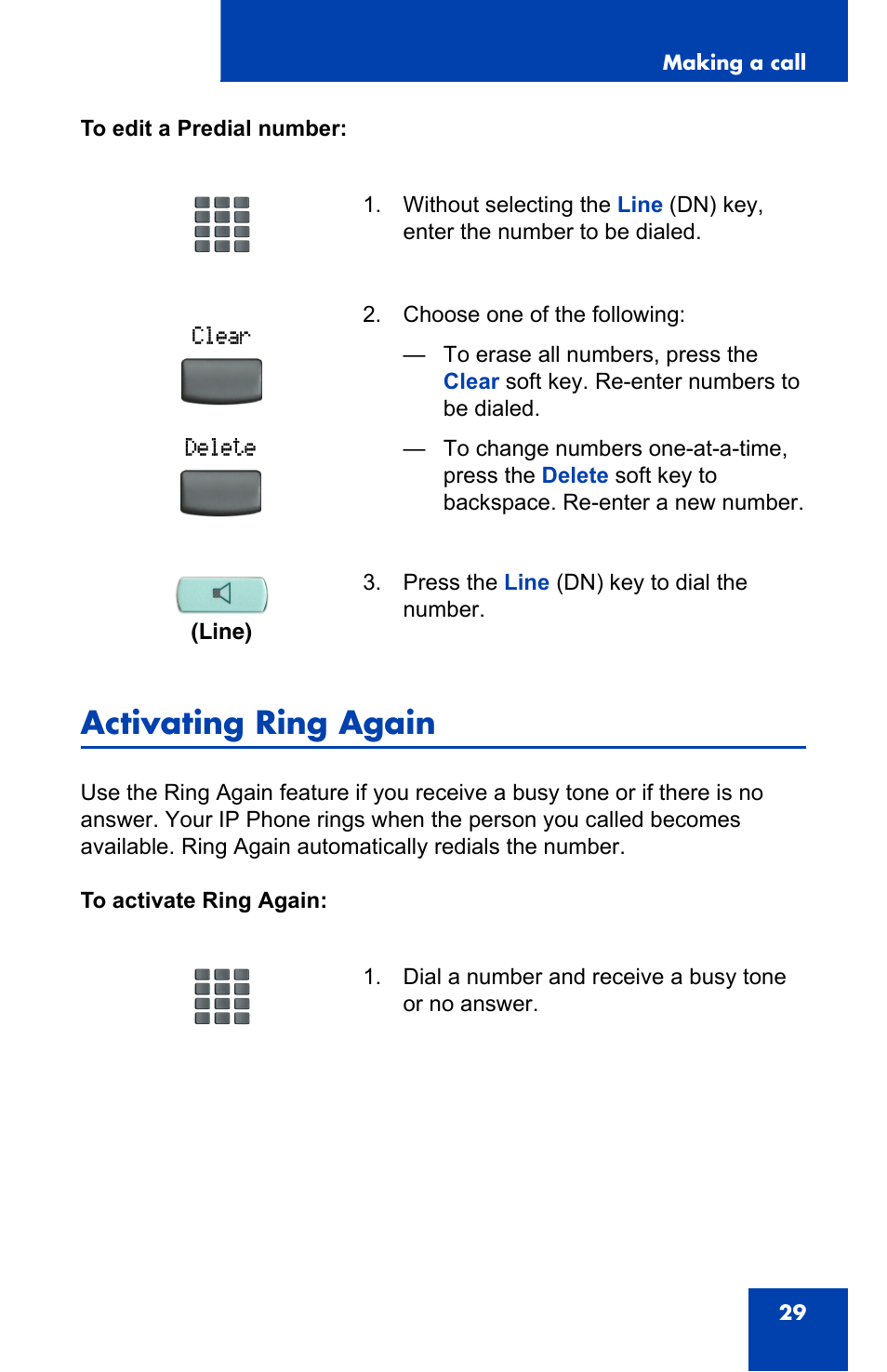 Activating ring again | Nortel Networks IP Phone 2001 User Manual | Page 29 / 88