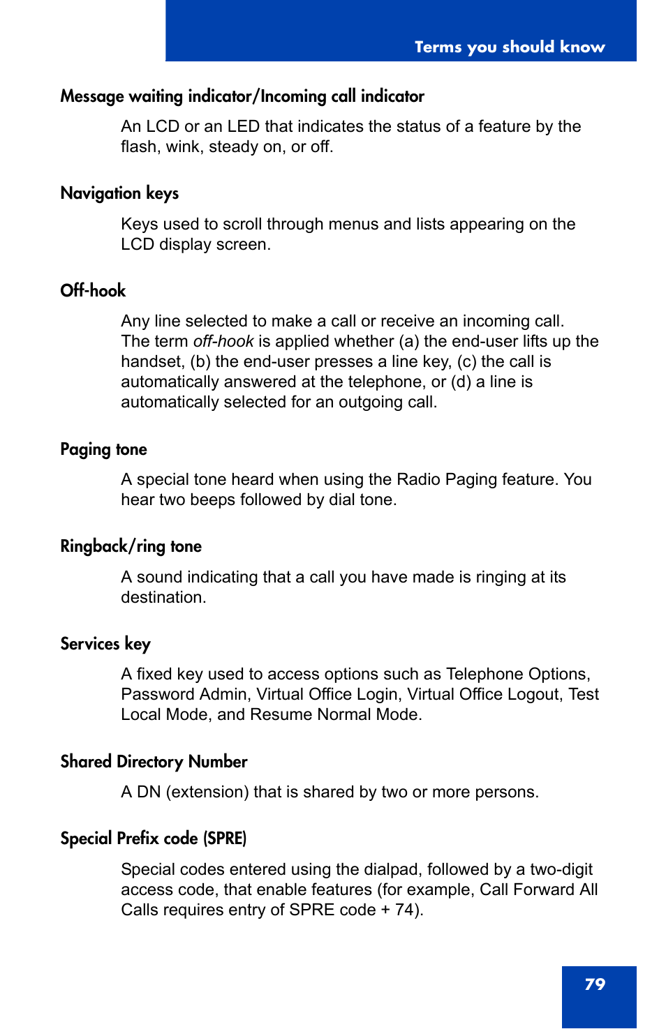 Nortel Networks IP Phone 2001 User Manual | Page 79 / 88