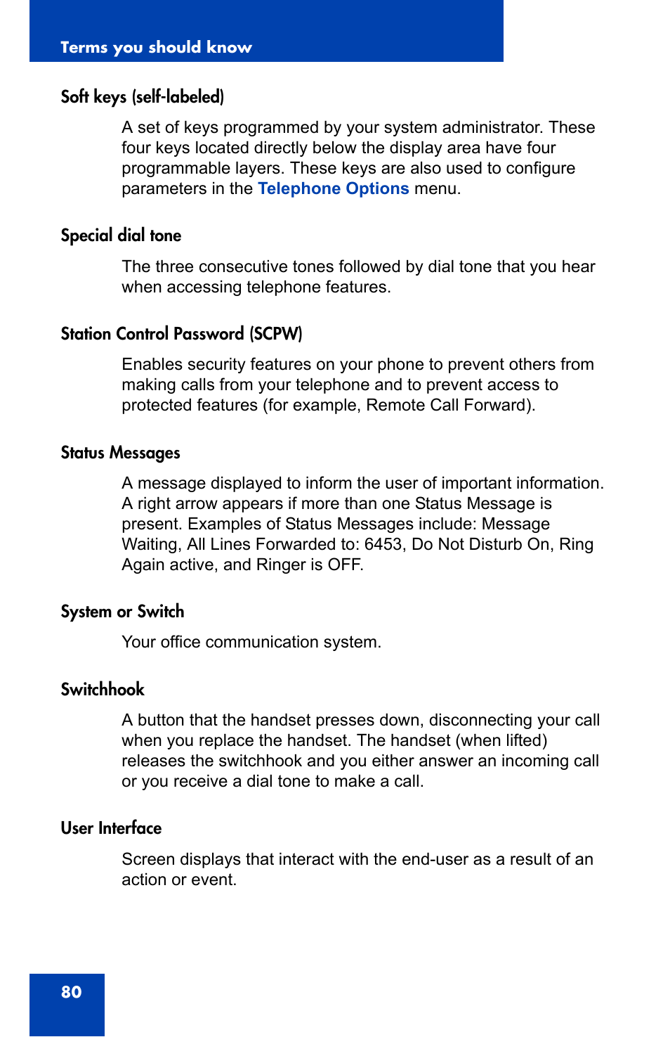Nortel Networks IP Phone 2001 User Manual | Page 80 / 88