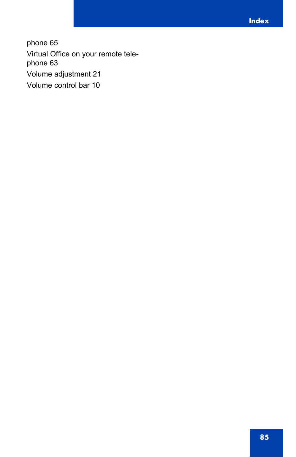 Nortel Networks IP Phone 2001 User Manual | Page 85 / 88