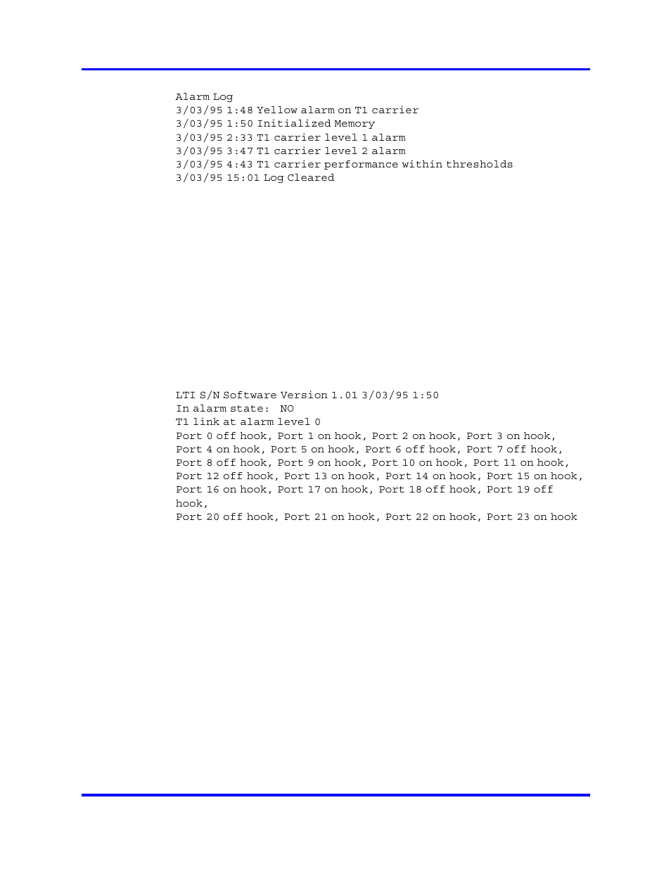 Clear alarm log, Display status, Performance counters and reporting | Nortel Networks 1000 User Manual | Page 239 / 1014