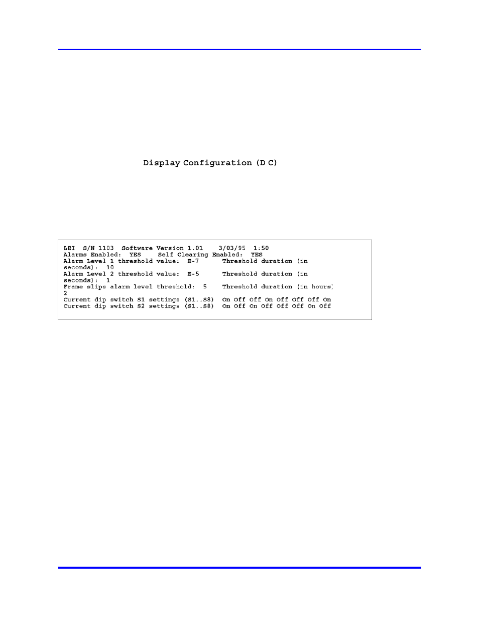 Display configuration (d c), Alarm operation and reporting | Nortel Networks 1000 User Manual | Page 299 / 1014