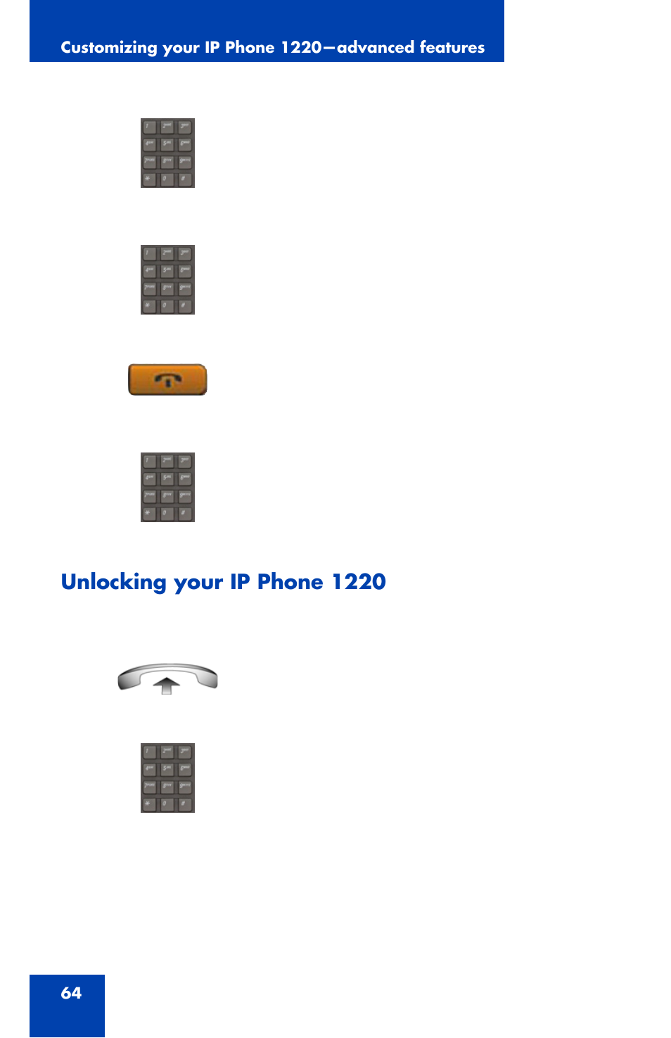 Unlocking your ip phone 1220 | Nortel Networks Nortel IP Phone 1220 User Manual | Page 64 / 164