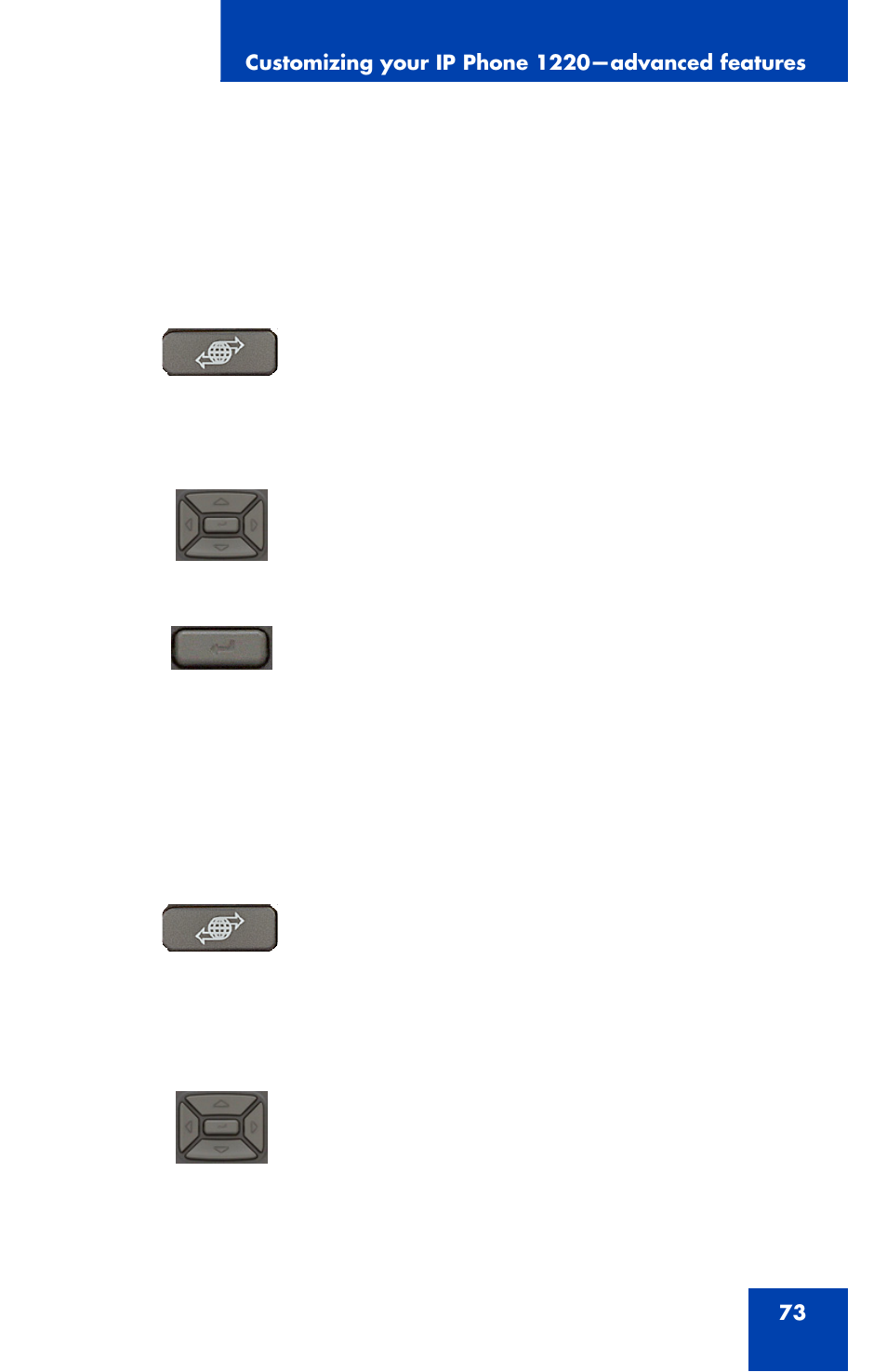 Nortel Networks Nortel IP Phone 1220 User Manual | Page 73 / 164