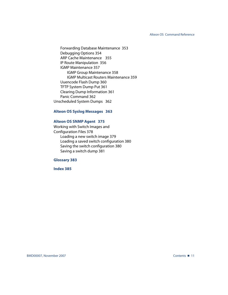 Nortel Networks ALTEON OS BMD00007 User Manual | Page 11 / 390