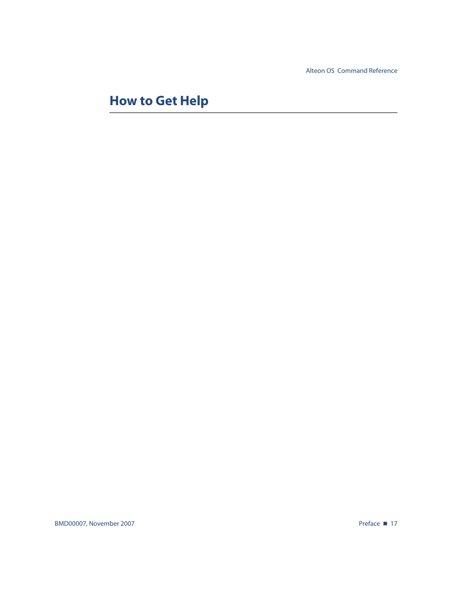 How to get help, How to get help 17 | Nortel Networks ALTEON OS BMD00007 User Manual | Page 17 / 390