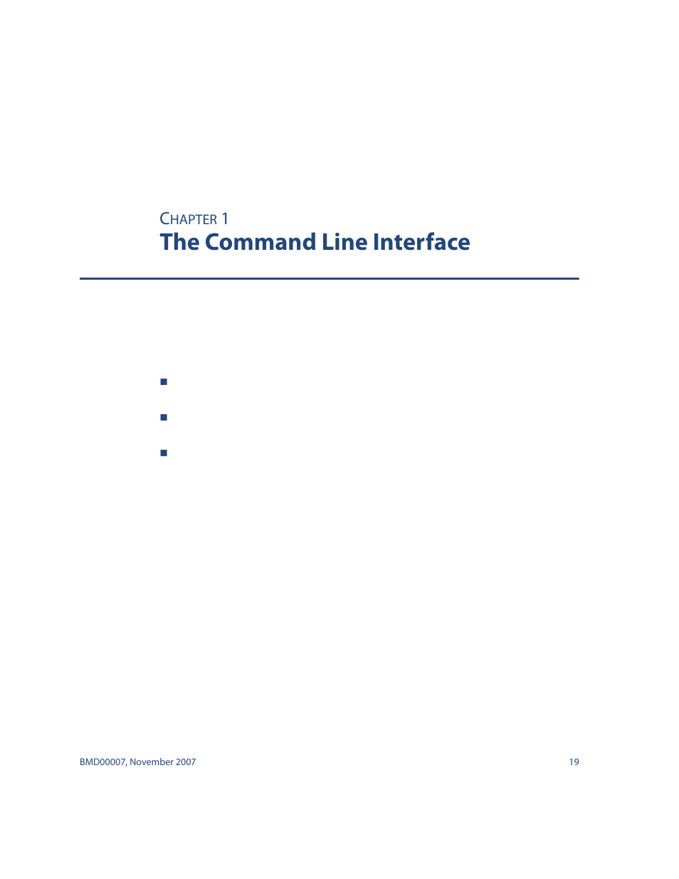 The command line interface, The command line interface 19, Chapter 1 “the command line interface | Nortel Networks ALTEON OS BMD00007 User Manual | Page 19 / 390