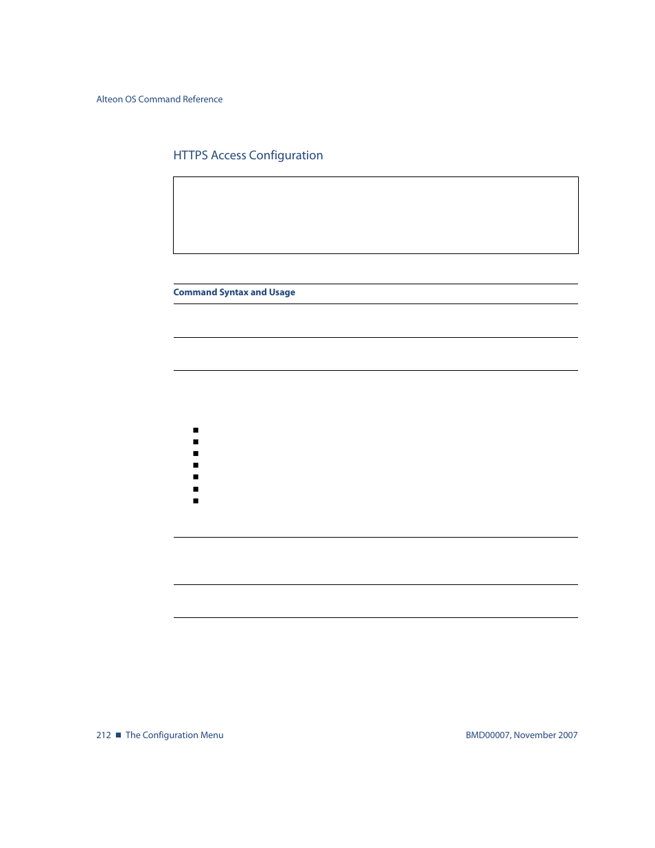 Https access configuration, Https access configuration 212 | Nortel Networks ALTEON OS BMD00007 User Manual | Page 210 / 390
