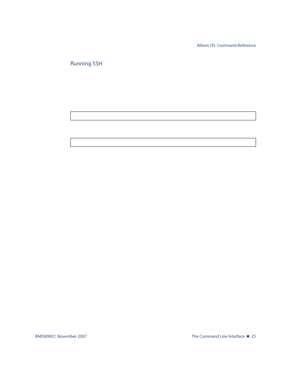 Running ssh, Running ssh 25 | Nortel Networks ALTEON OS BMD00007 User Manual | Page 25 / 390