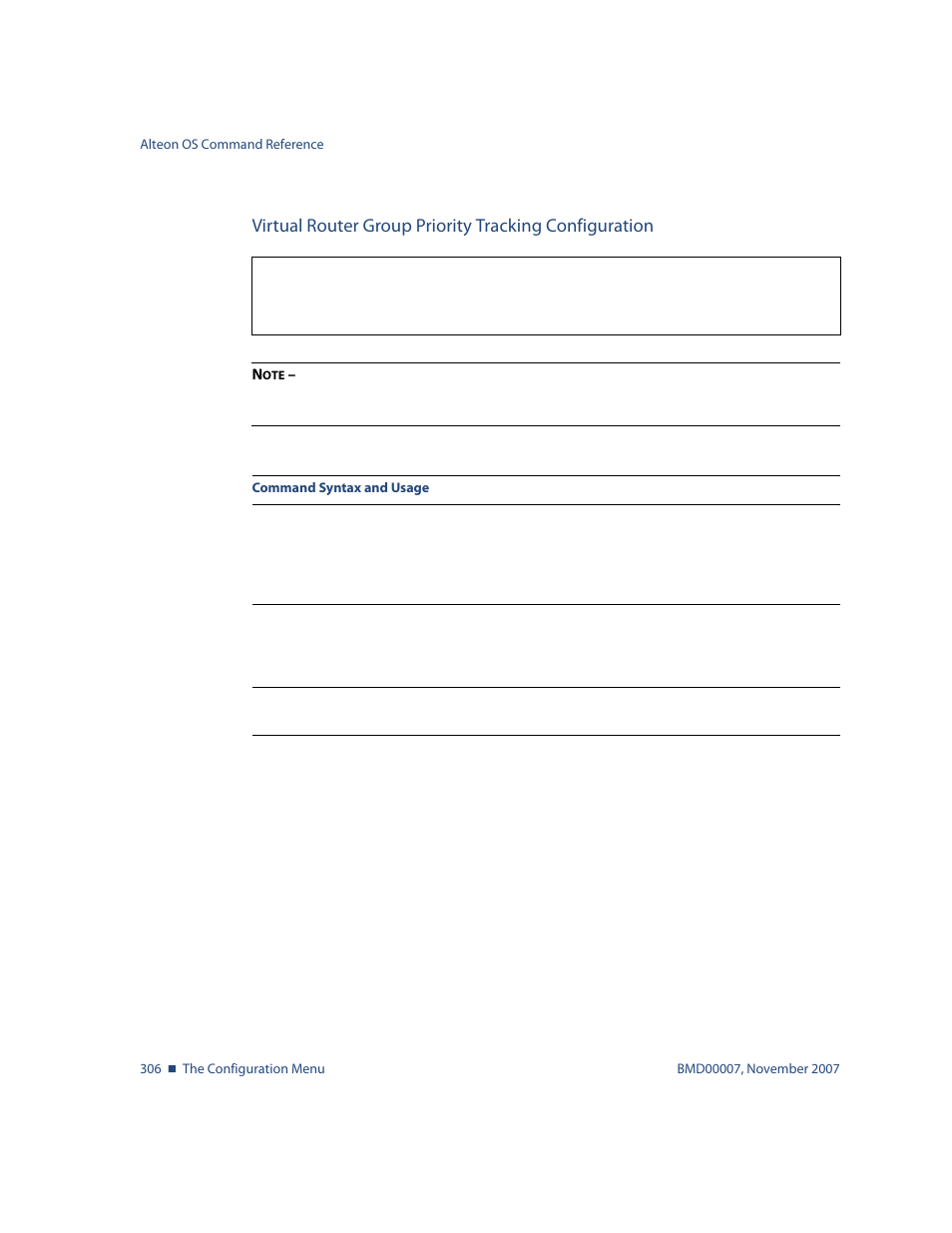 Cfg/l3/vrrp/group/track | Nortel Networks ALTEON OS BMD00007 User Manual | Page 304 / 390