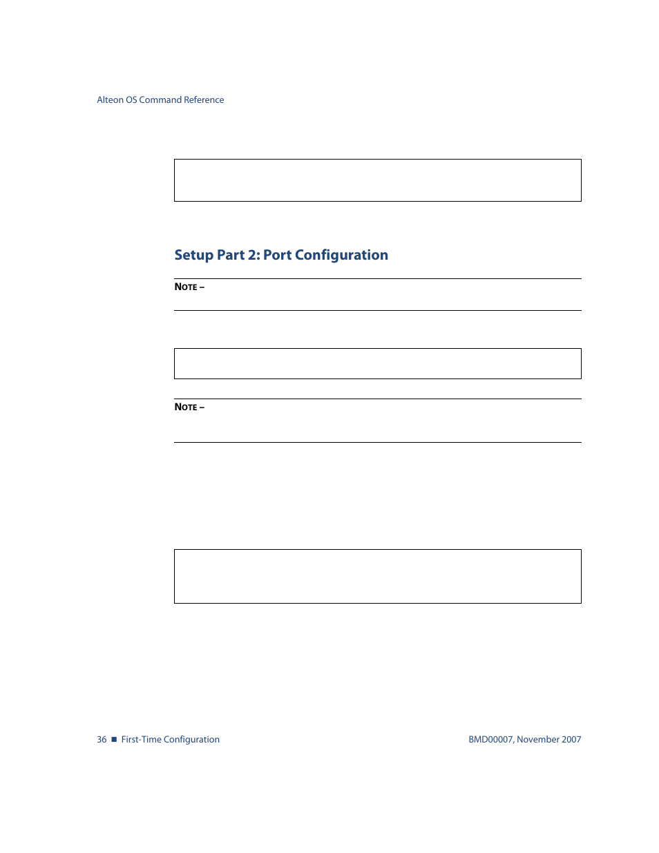 Setup part 2: port configuration, Setup part 2: port configuration 36 | Nortel Networks ALTEON OS BMD00007 User Manual | Page 36 / 390