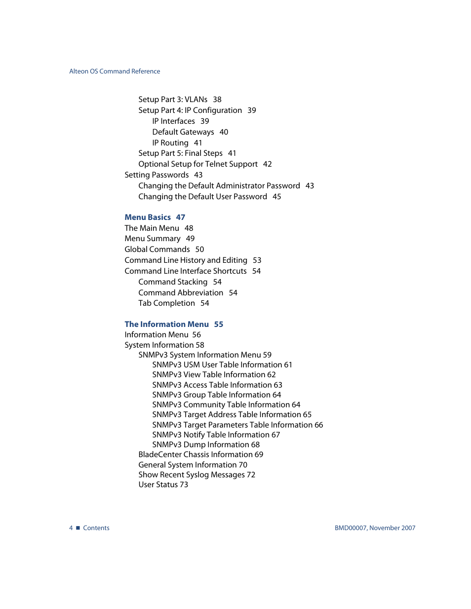 Nortel Networks ALTEON OS BMD00007 User Manual | Page 4 / 390