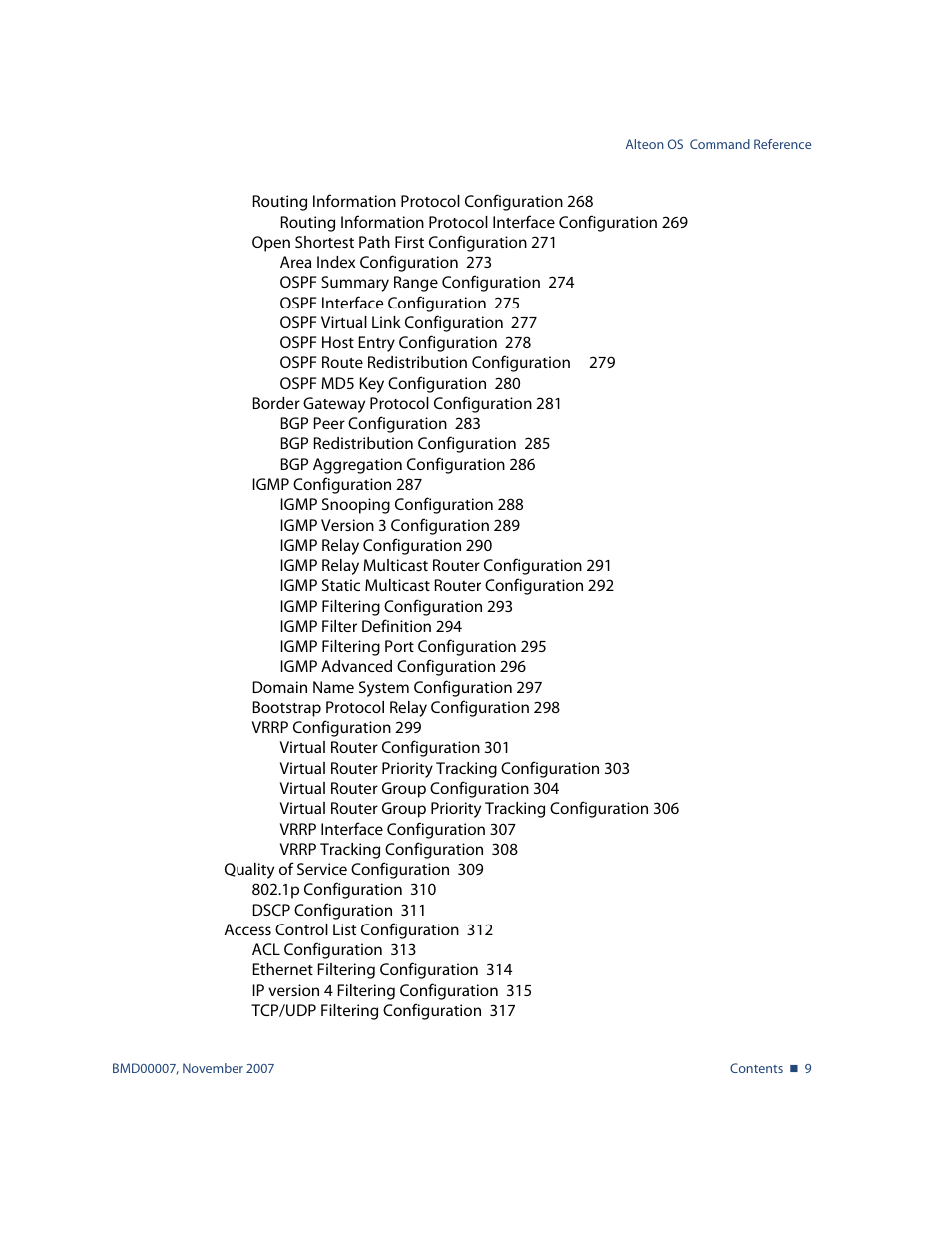 Nortel Networks ALTEON OS BMD00007 User Manual | Page 9 / 390