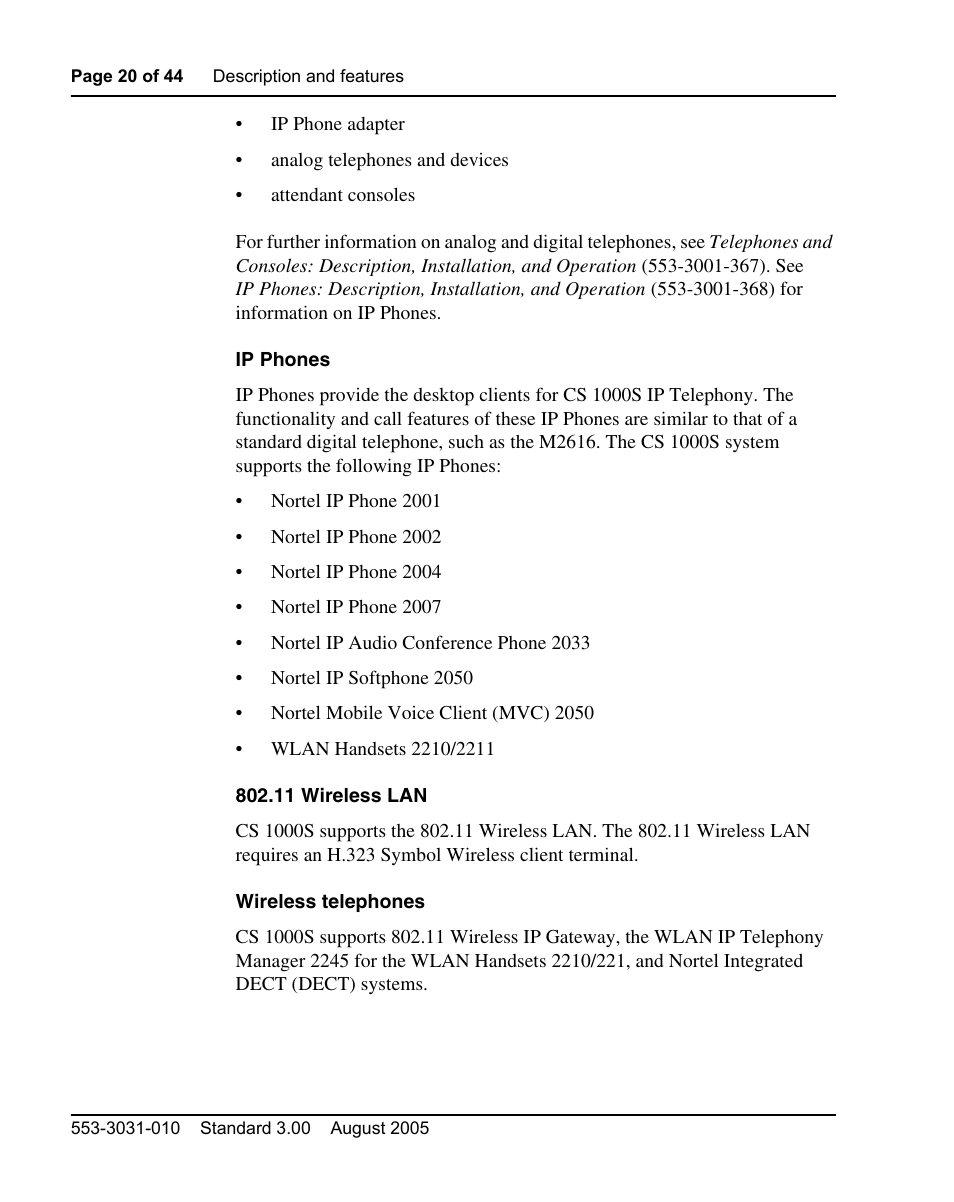 Nortel Networks 1000S User Manual | Page 20 / 46