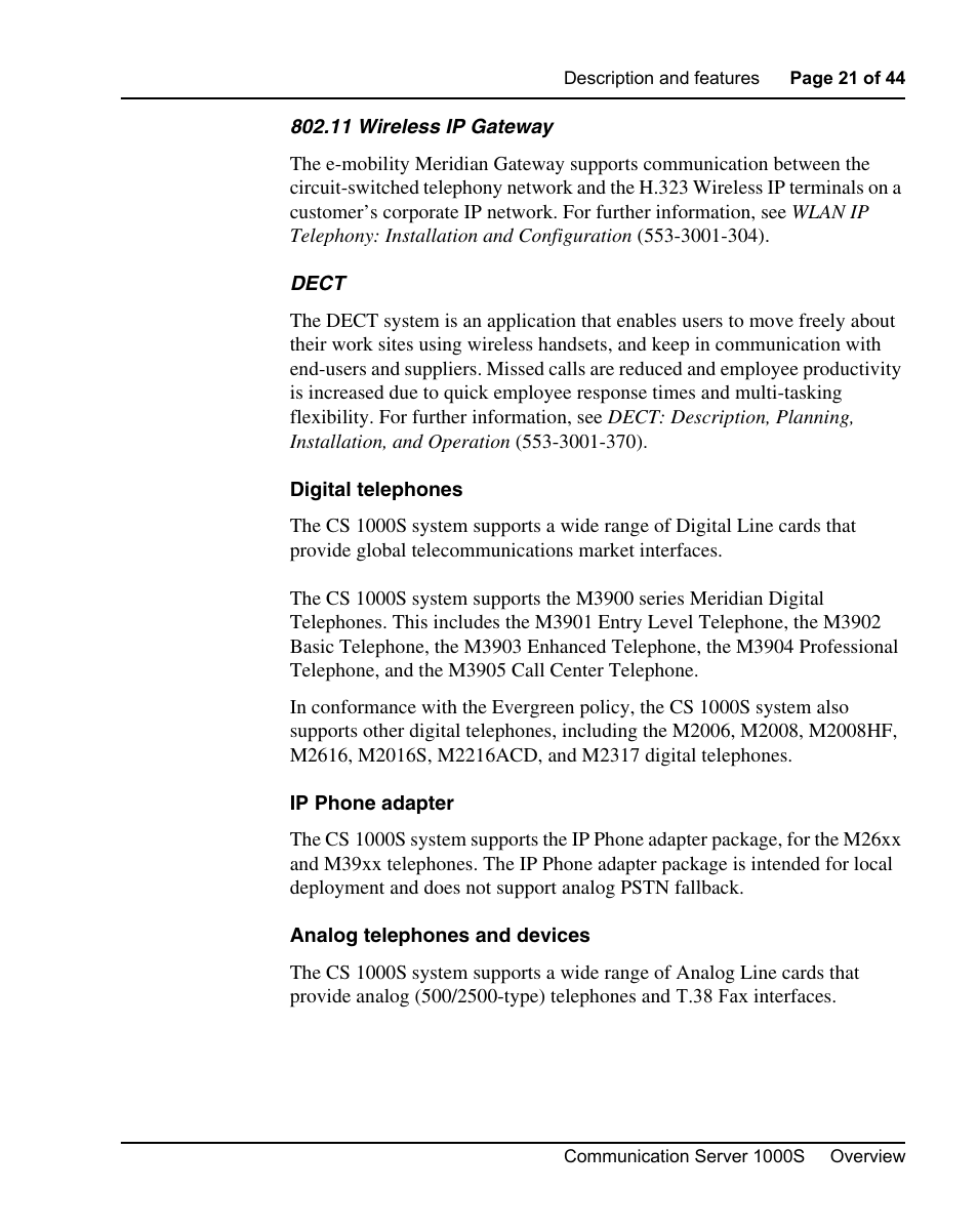 Nortel Networks 1000S User Manual | Page 21 / 46
