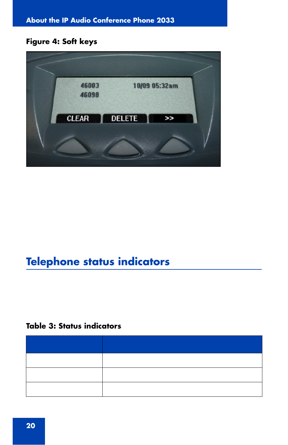Telephone status indicators | Nortel Networks NN43111-100 User Manual | Page 20 / 94