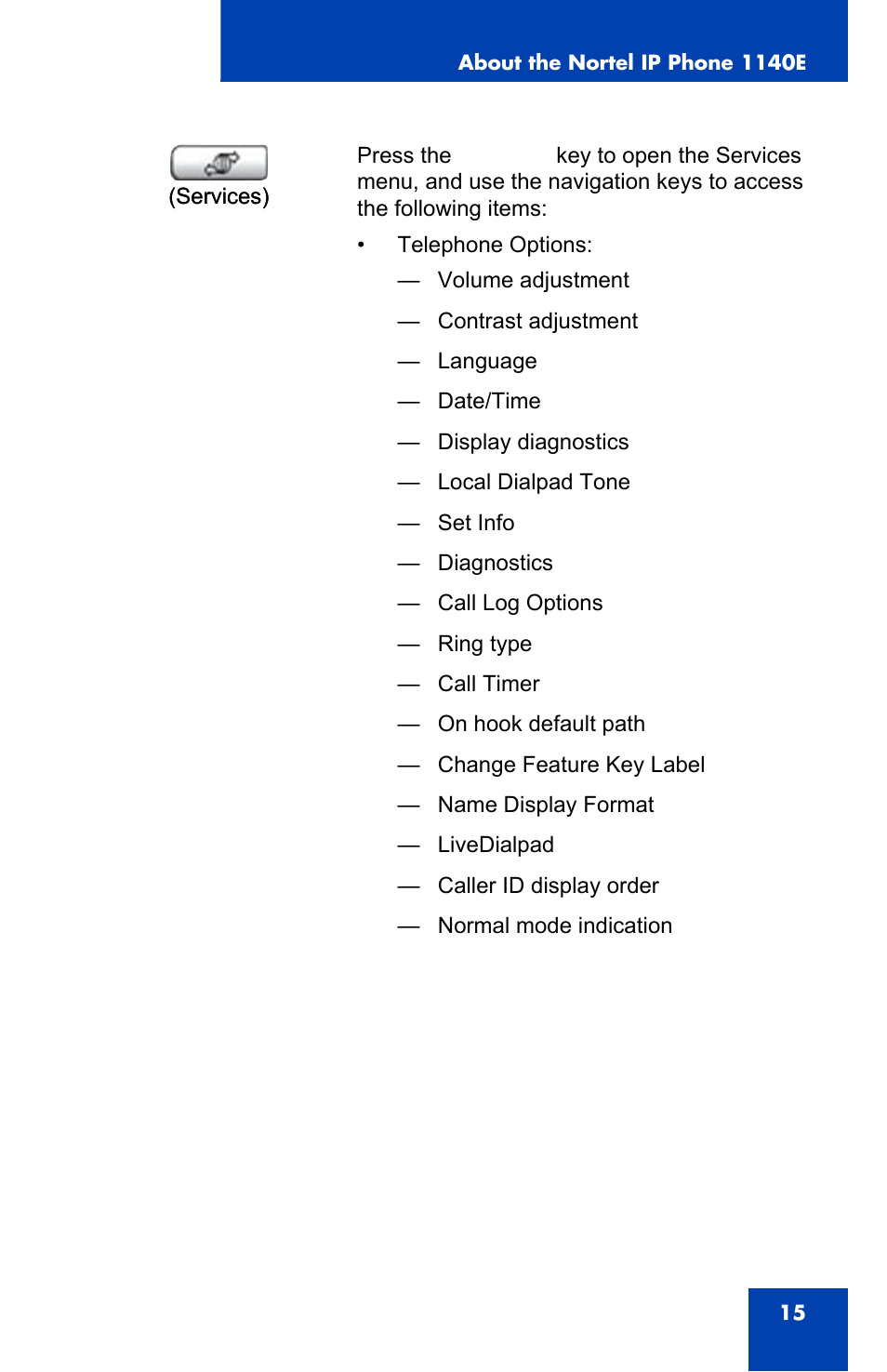 Nortel Networks 1140E User Manual | Page 15 / 52