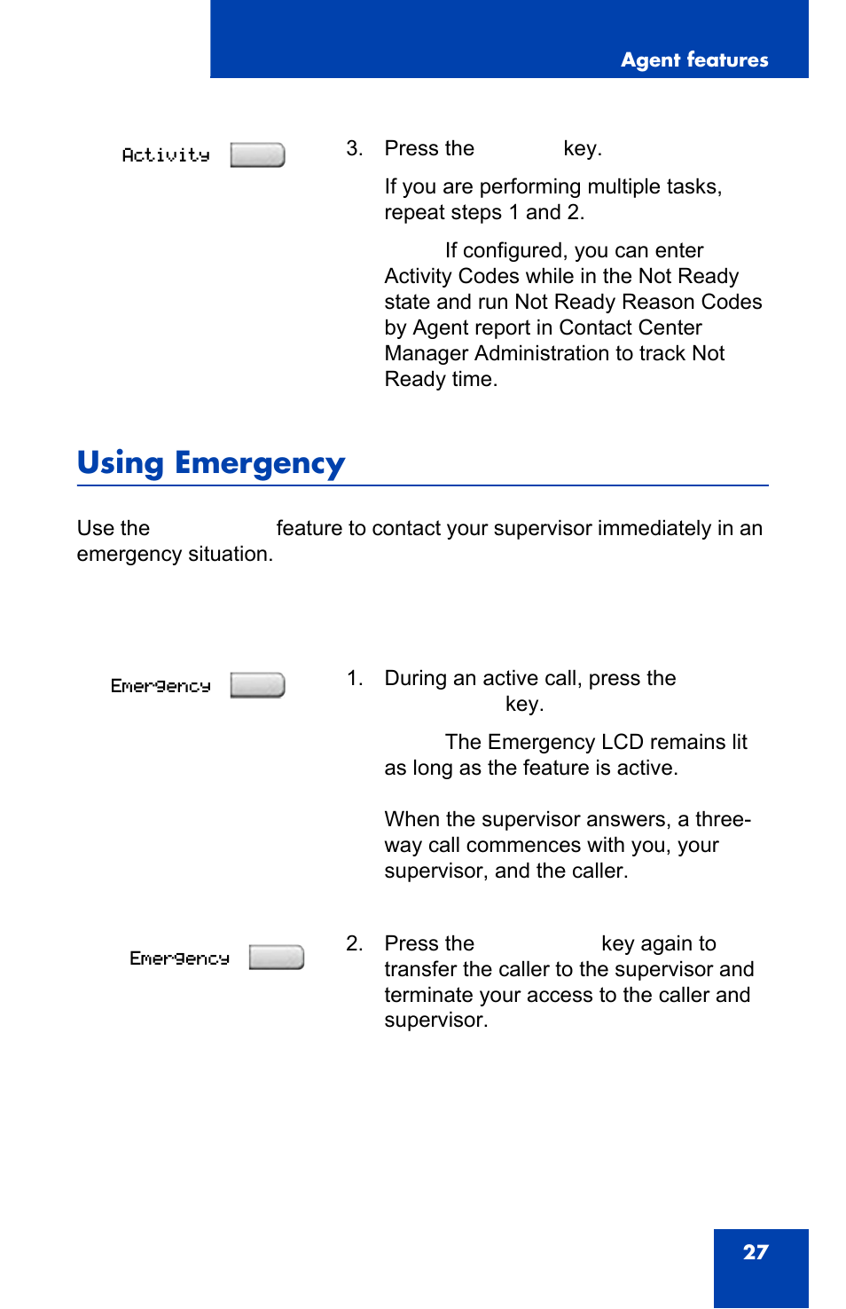 Using emergency | Nortel Networks 1140E User Manual | Page 27 / 52