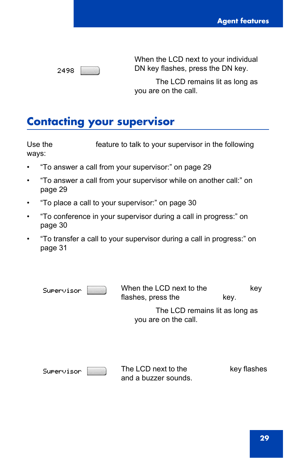 Contacting your supervisor | Nortel Networks 1140E User Manual | Page 29 / 52