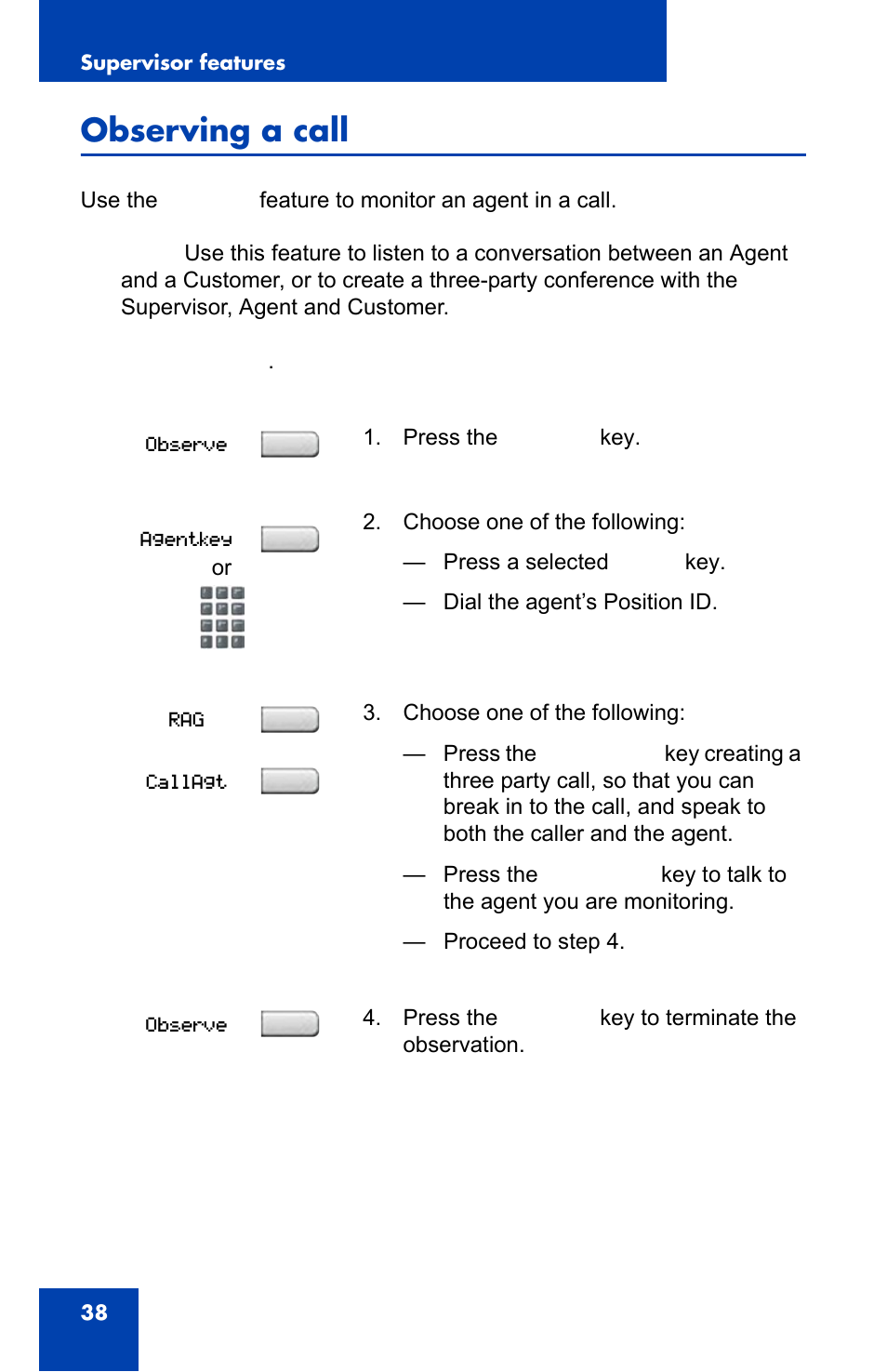 Observing a call | Nortel Networks 1140E User Manual | Page 38 / 52