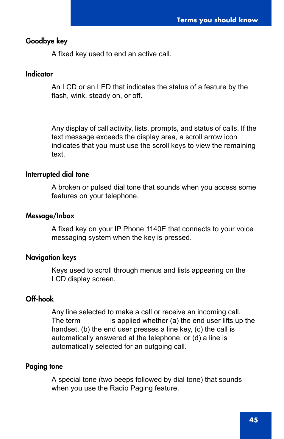 Nortel Networks 1140E User Manual | Page 45 / 52