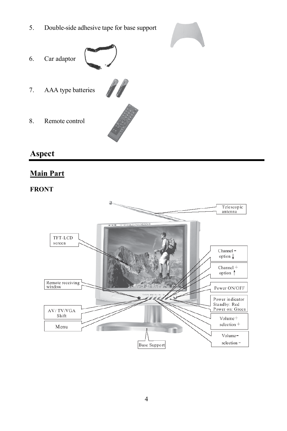 Aspect | Hyundai H-LCD801 User Manual | Page 4 / 28