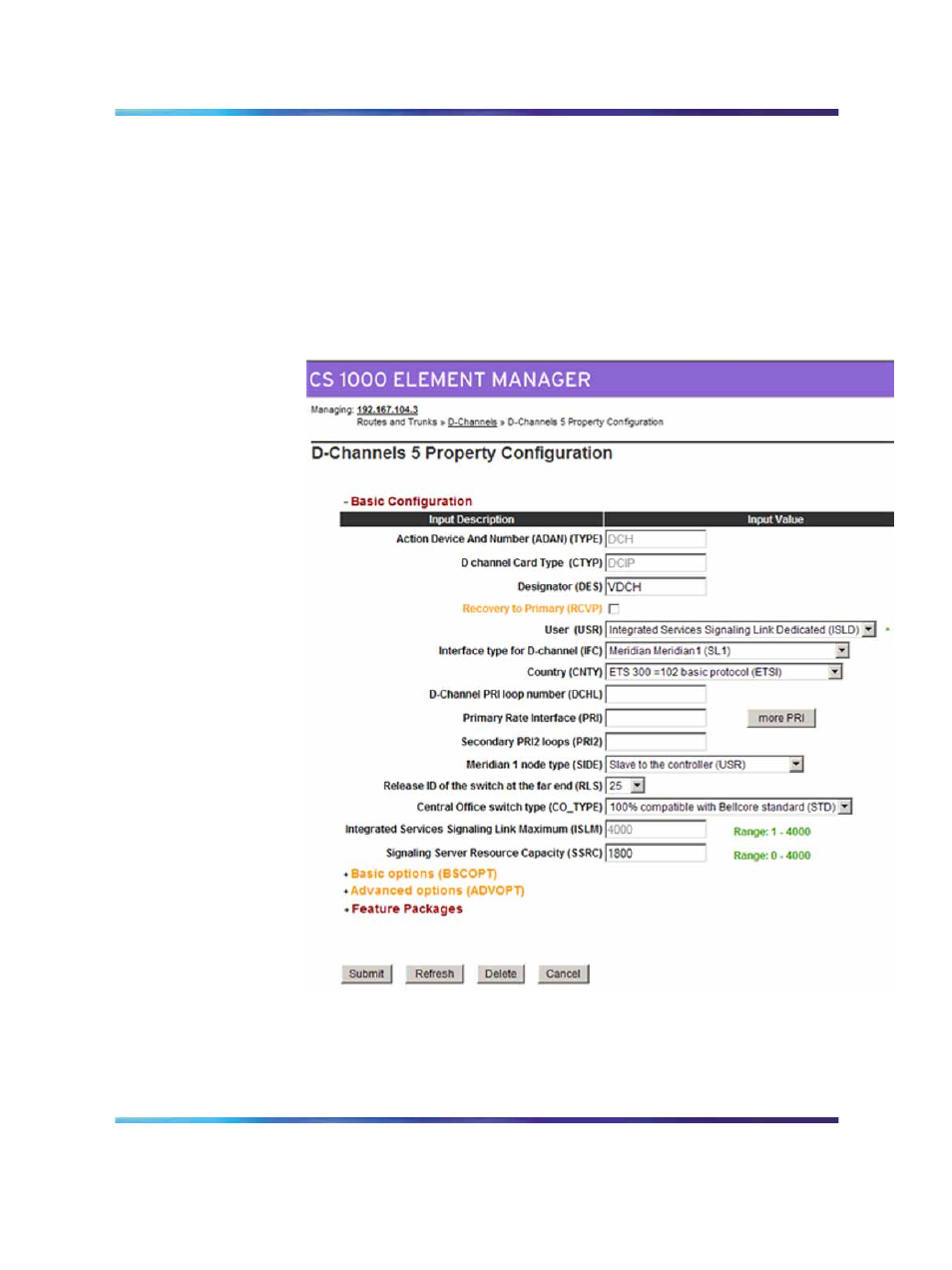 Figure 11 d-channels property configuration | Nortel Networks 5100 User Manual | Page 37 / 118