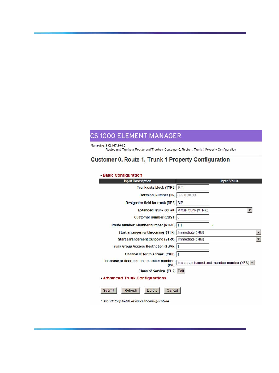Figure 15 new trunk configuration | Nortel Networks 5100 User Manual | Page 44 / 118